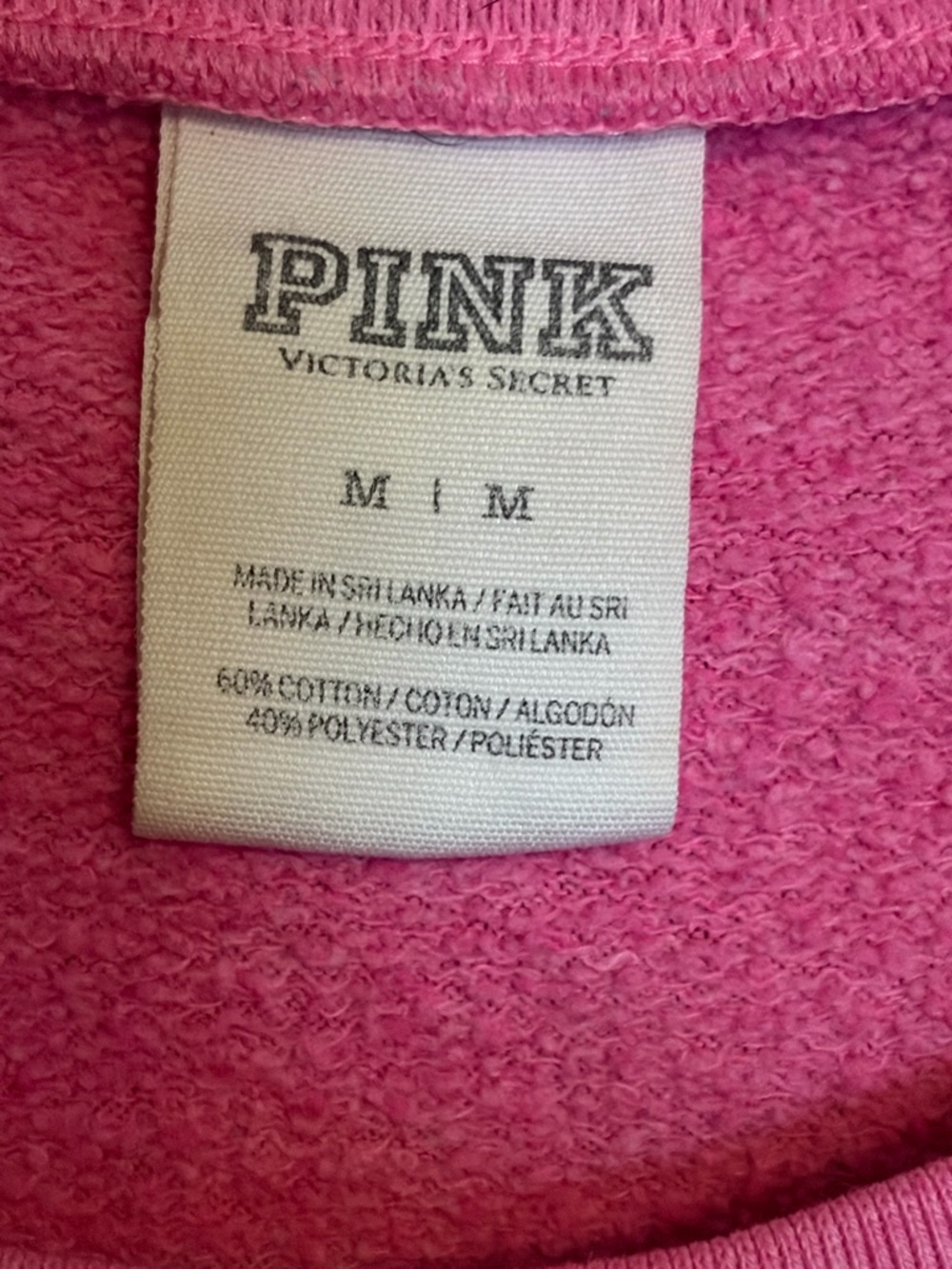 PINK Victoria's Secret Oversized Crewneck Sweatshirt with Black & White Stripes - Picture 3 of 5